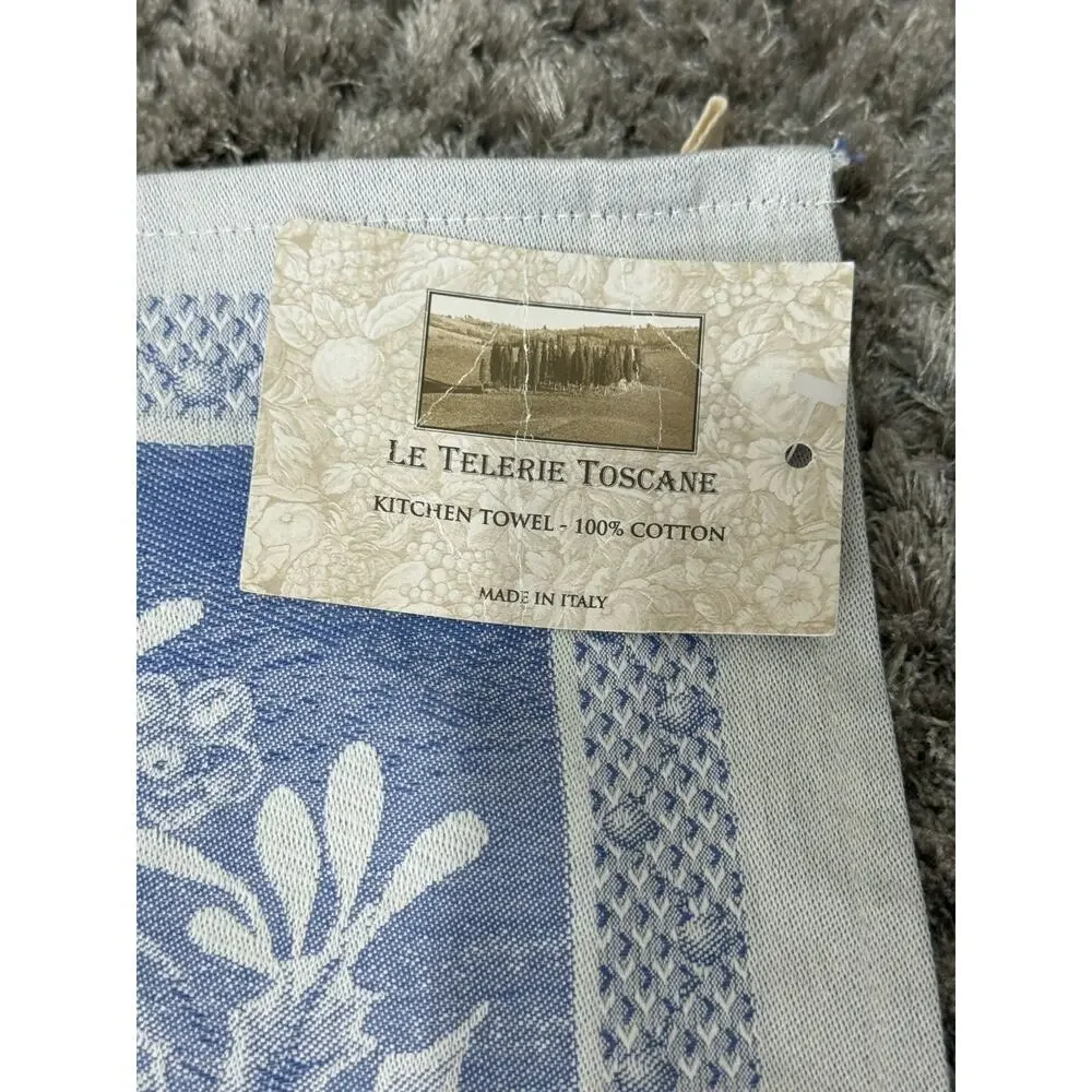 Le Telerie Toscane Joyeux Noel Blue Tea Towel NWT Eiffel Tower Paris France